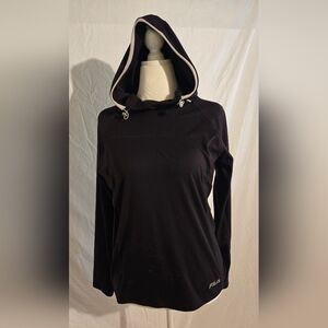 Fila Women's Black Hoodie with Gray Trim